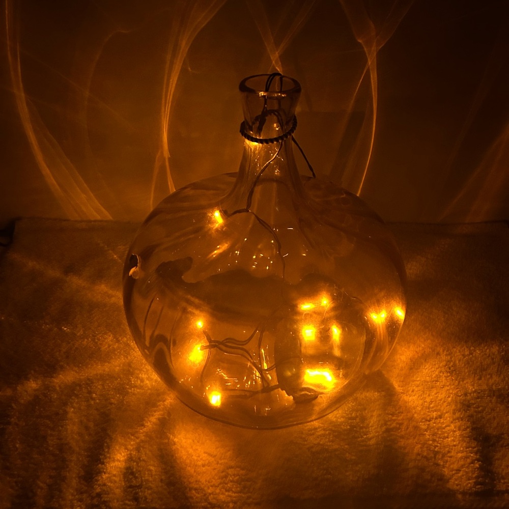 VTG 'BLENKO' Handcrafted Amber Glass Decorative Vase/Bottle (approx. 10" tall)